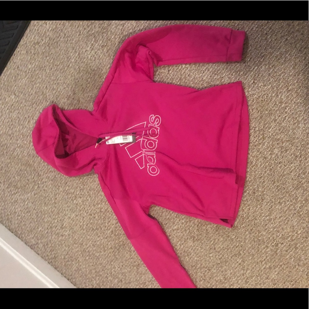 Hot Pink Adidas hoodie.